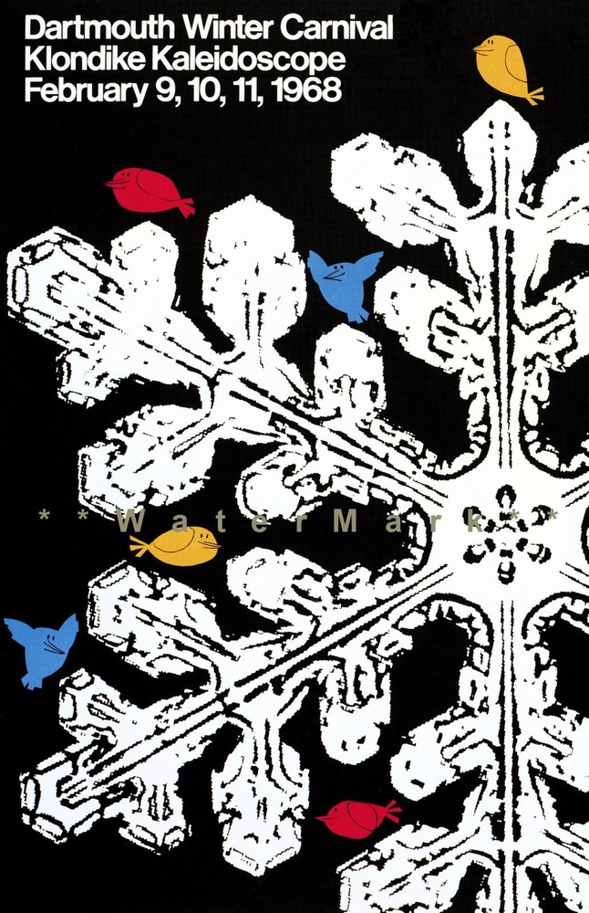 Winter Carnival 1968 Dartmouth New Hampshire Vintage Poster Print Ski Sports