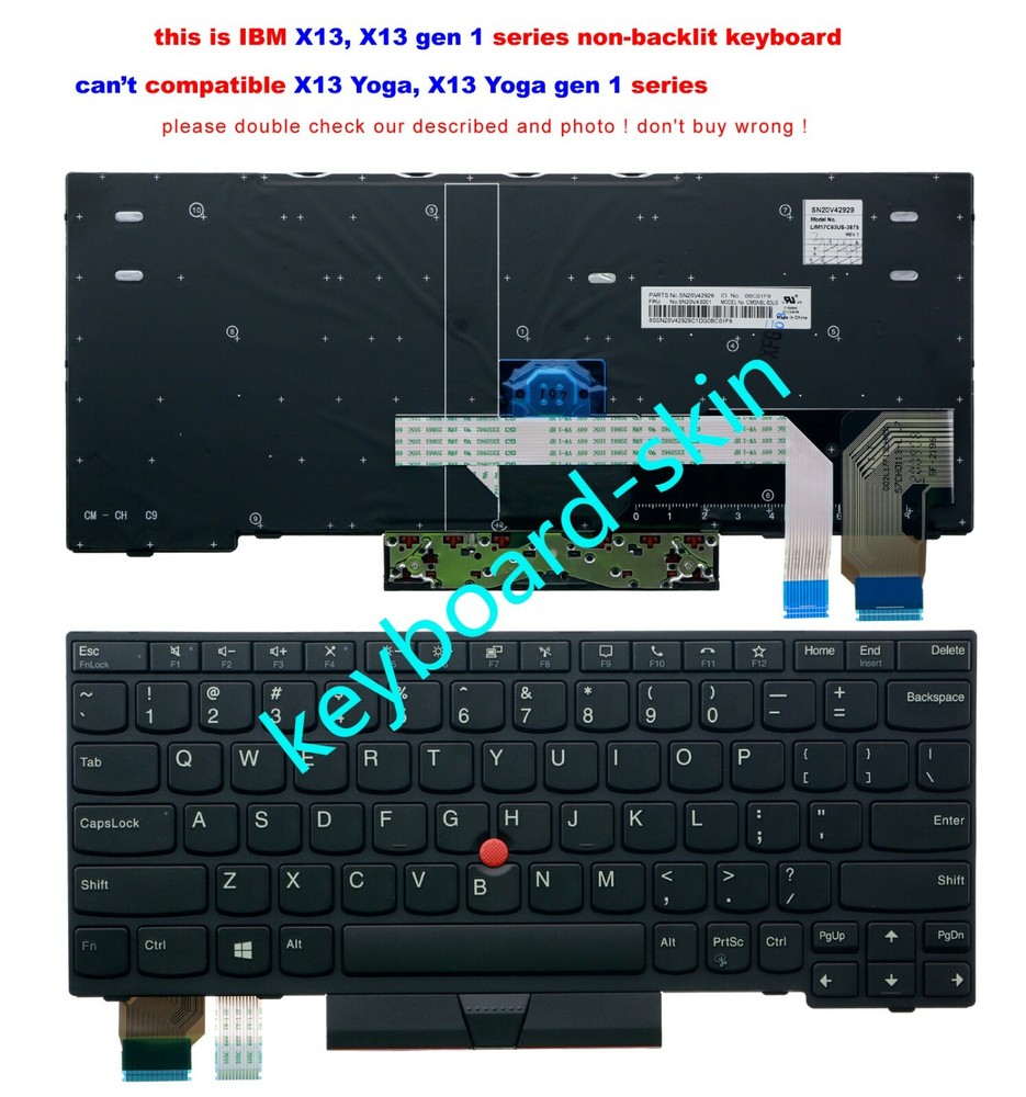 New for lenovo IBM Thinkpad X13 ,X13 gen 1,series laptop US Keyboard non-backlit