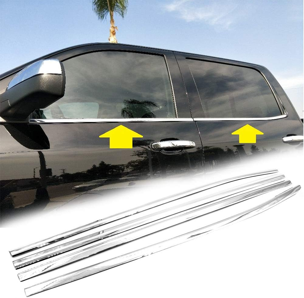 4Pcs Stainless Steel Window Molding Trims Overlays for Cars