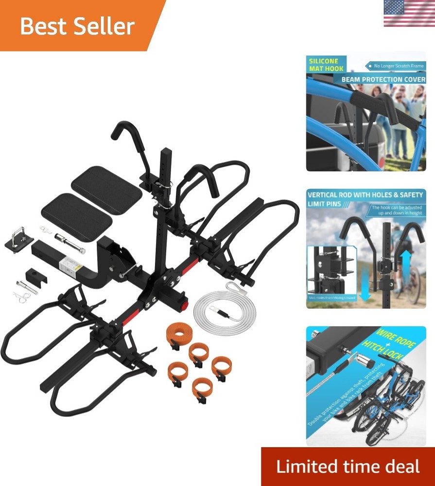 Heavy-Duty 200 LB Bike Rack for Fat & Standard Tires - Easy Hitch Mount