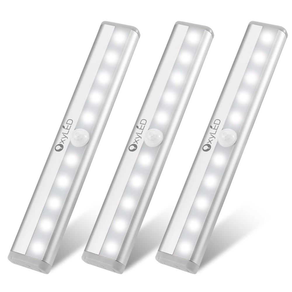 Under Cabinet Lights 3 Pack Motion Sensor Lights Battery Operated Closet Ligh...