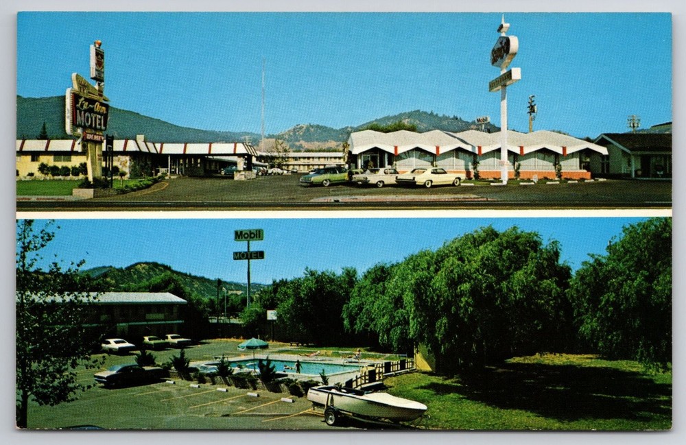 Vintage Lu-Ann Motel Ukiah California Postcard Highway 101 Mid-Century