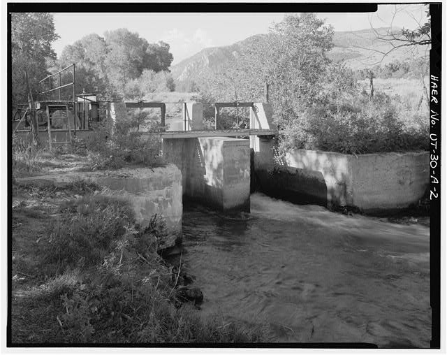 Photo:Uinta Utah 1930s Headgate Lateral Gates Irrigation Canal Waterway