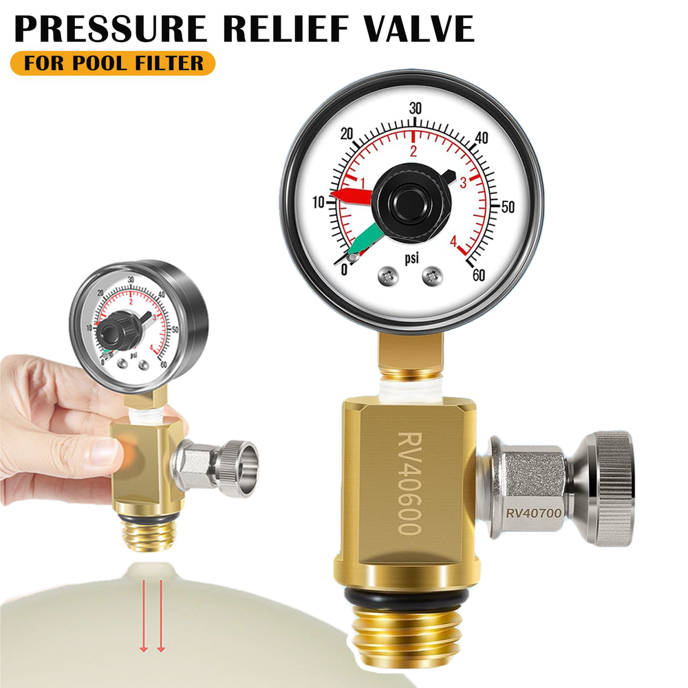 for Pentair RV40600 98209800 Brass AIR RELIEF VALVE GAUGE FNS Plus Clean & Clear