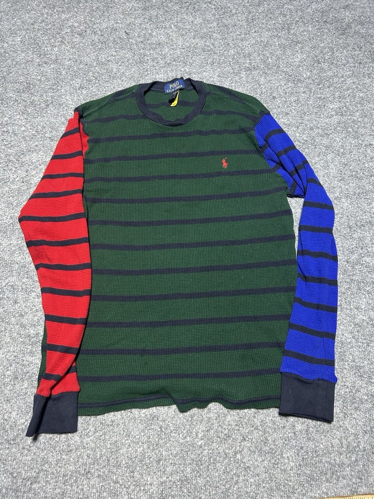 Polo Ralph Lauren Youth Xl Color  Block Striped Thermal Long Sleeve