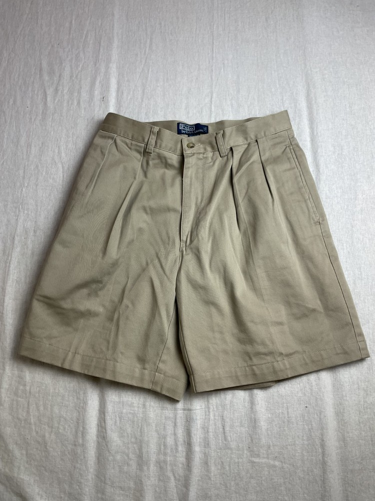 Vintage 90s Polo Ralph Lauren Tyler Green Mens 32 Pleated Preppy Chino Shorts