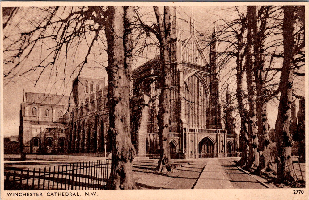 Vintage Postcard Winchester Cathedral North West View Hampshire
