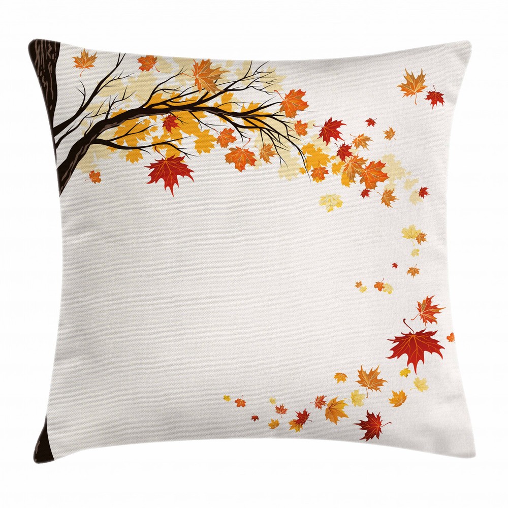 20-Inch Fall Maple Leaves Square Throw Pillow Cover for Seasonal Decor