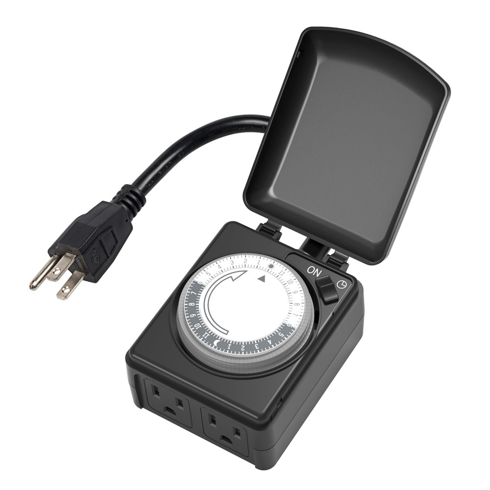 24 Hour Heavy Duty Mechanical Timer, Outlet Timer with 15 Minutes Intervals, ...