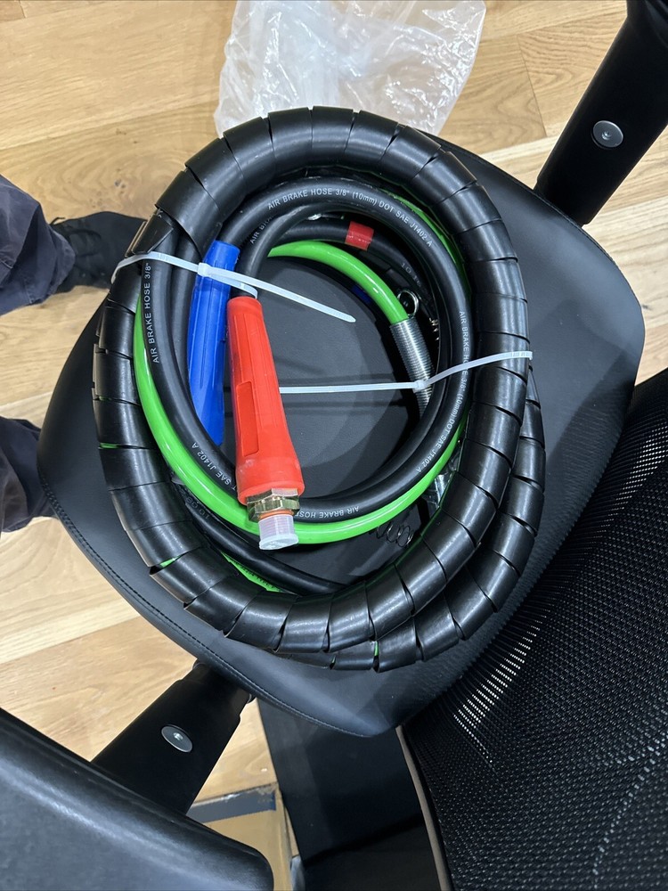 3 in 1 12ft ABS Air Line Hose Wrap with 7 Way Electrical Cable for Semi Truck Trailer-image