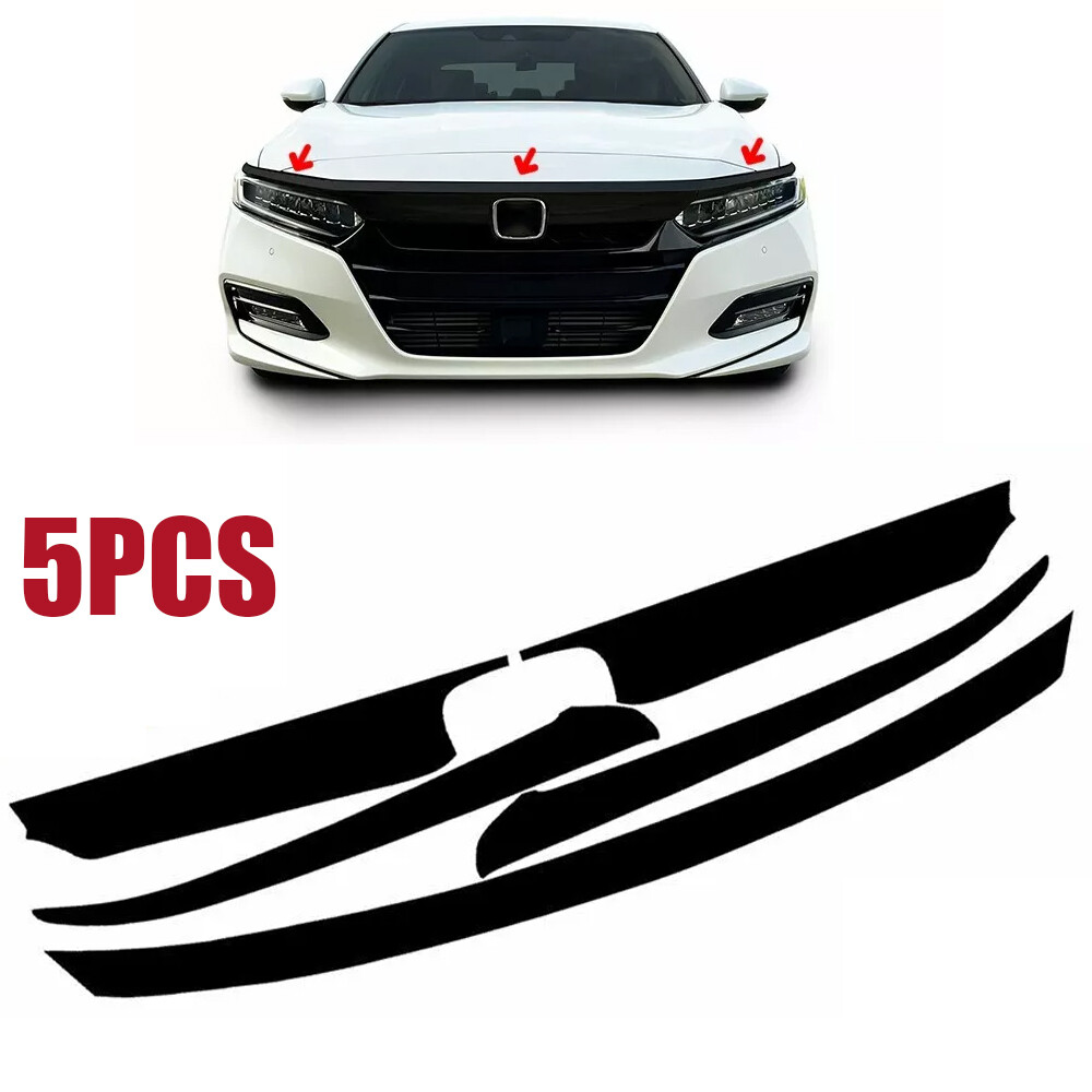 For 2021 2022 Honda Accord Sedan Chrome Delete Blackout Overlay Front Grill Trim