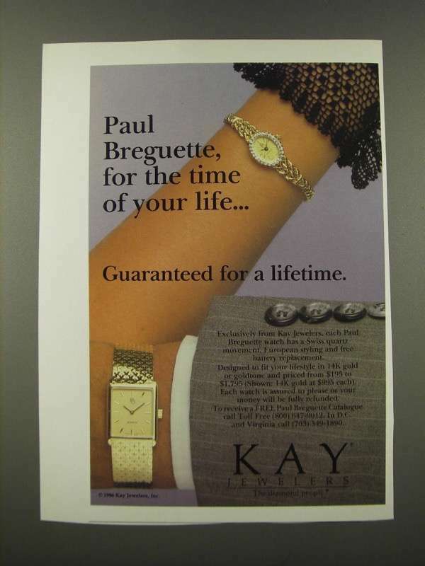 1986 Kay Paul Breguette Watch Ad - For the Time of Your Life