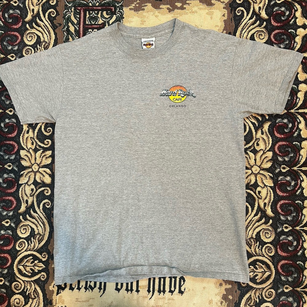 Vintage 2000 Hard Rock Cafe Orlando The Evolution of RockGray T-Shirt Size L