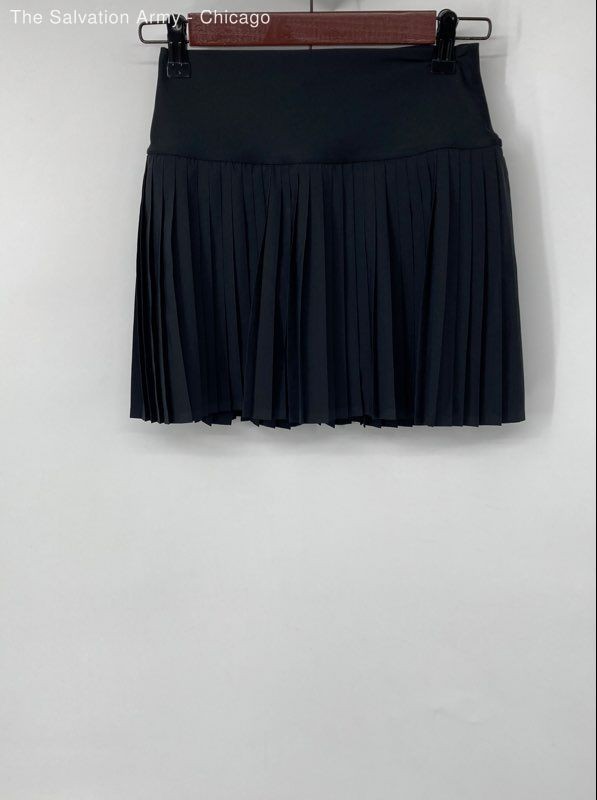 Alo Womens Black Elastic Waist Pleated Tennis Athletic Skort Size Small