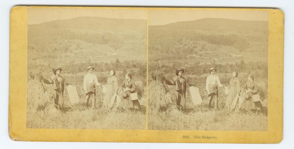G3035~ NEW HAMPSHIRE – The Reapers 1870s Stereoview – Kilburn