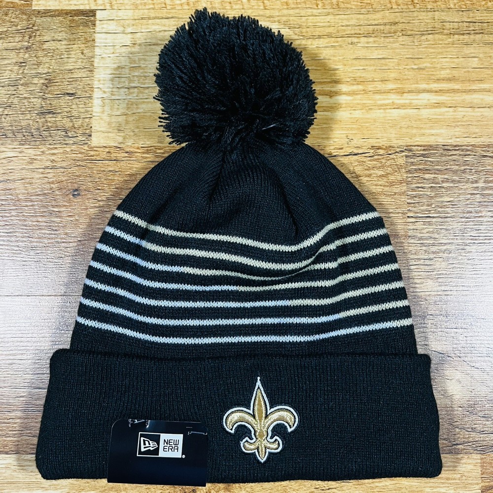 NEW ERA New Orleans Saints Logo Pom Cuffed Beanie Toboggan Knit Zigzag Hat Cap
