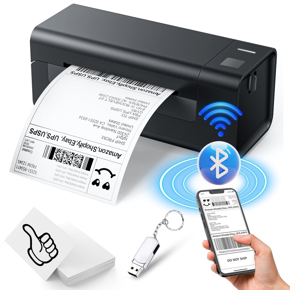 Bluetooth Thermal Label Printer 4x6 for Small Business Shipping & Barcode Labels