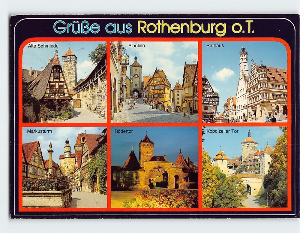 Postcard Scenes & Views Rothenburg ob der Tauber Bavaria Germany