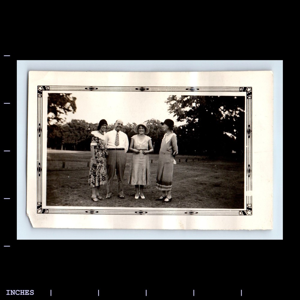 Old Vintage Photo MAN WOMEN DECORATIVE BORDER AMARILLO TEXAS 1929