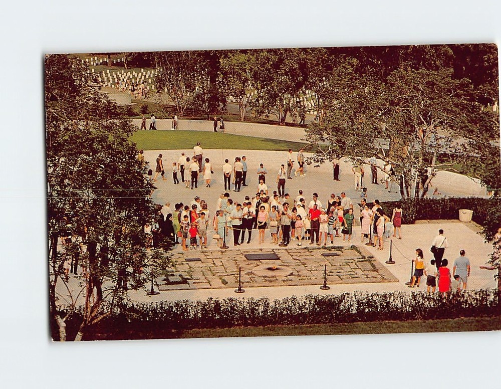 Postcard Grave of John F. Kennedy Arlington National Cemetery Virginia USA