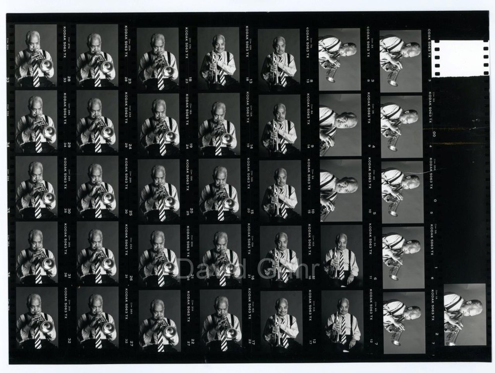 '98 Art Farmer Manhattan NYC Jazz Trumpeter Original Contact Sheet Photo B774