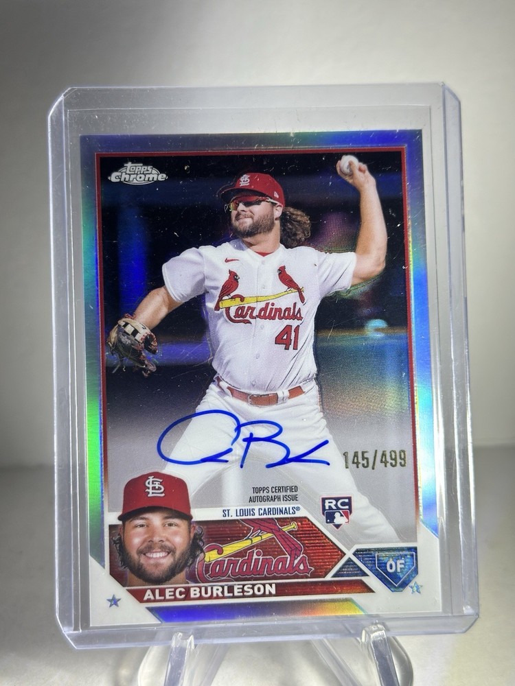 2023 Topps Chrome Alec Burleson Rookie Refractor Auto /499 #RA-AB Cardinals RC