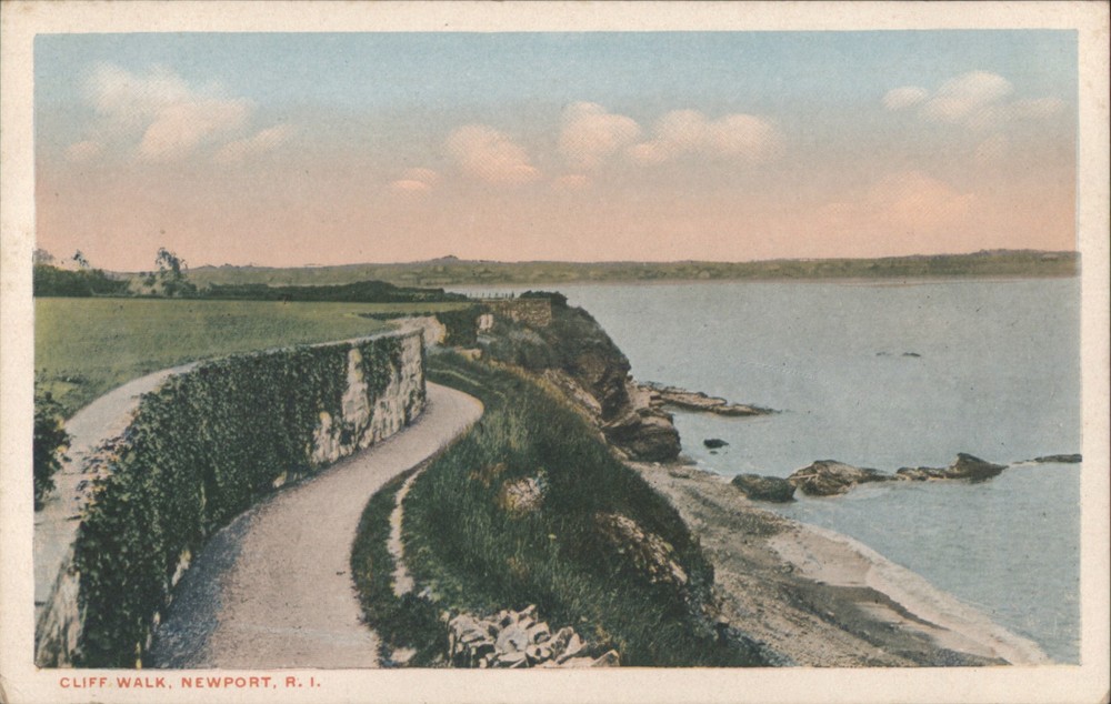 Newport, Rhode Island RI Cliff Walk Tichnor Original Vintage Postcard