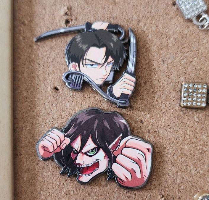 Attack On Titan Pins (LEVI AND EREN)