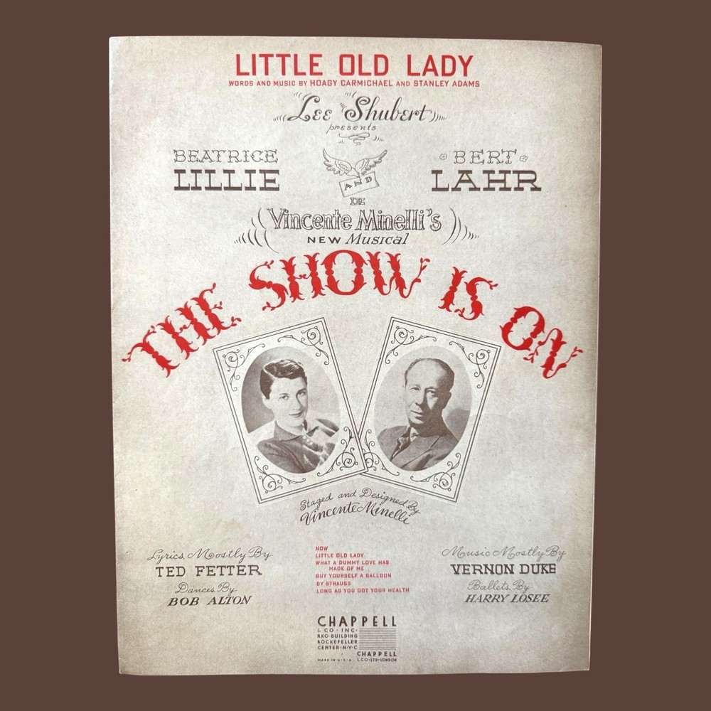 Little Old Lady VTG Sheet Music 1936 Beatrice Lillie Bert Lahr The Show Is On