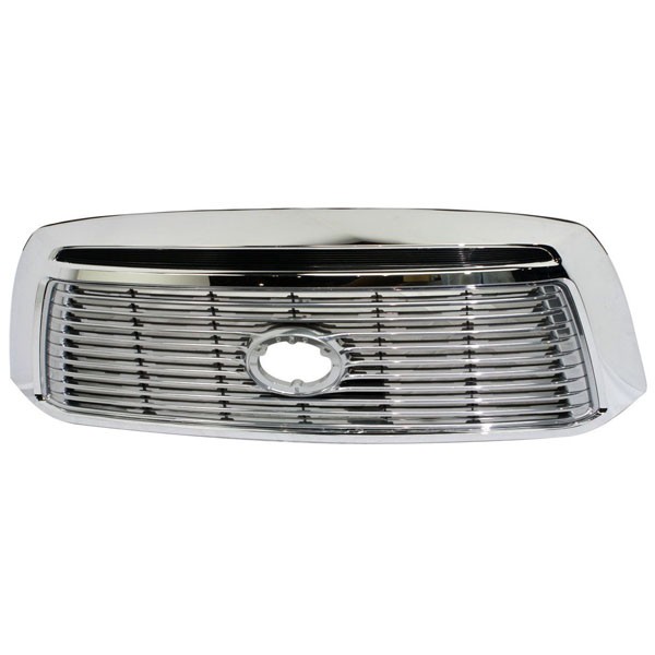 For 2010-2013 Tundra Front Center Grills Chrome Shell, Silver Insert Plastic Q