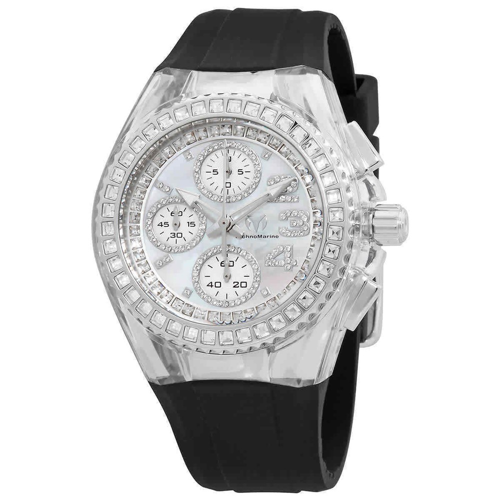 TechnoMarine Cruise Glitz Women's 40mm MOP 217 Crystals Chrono Watch TM-121055