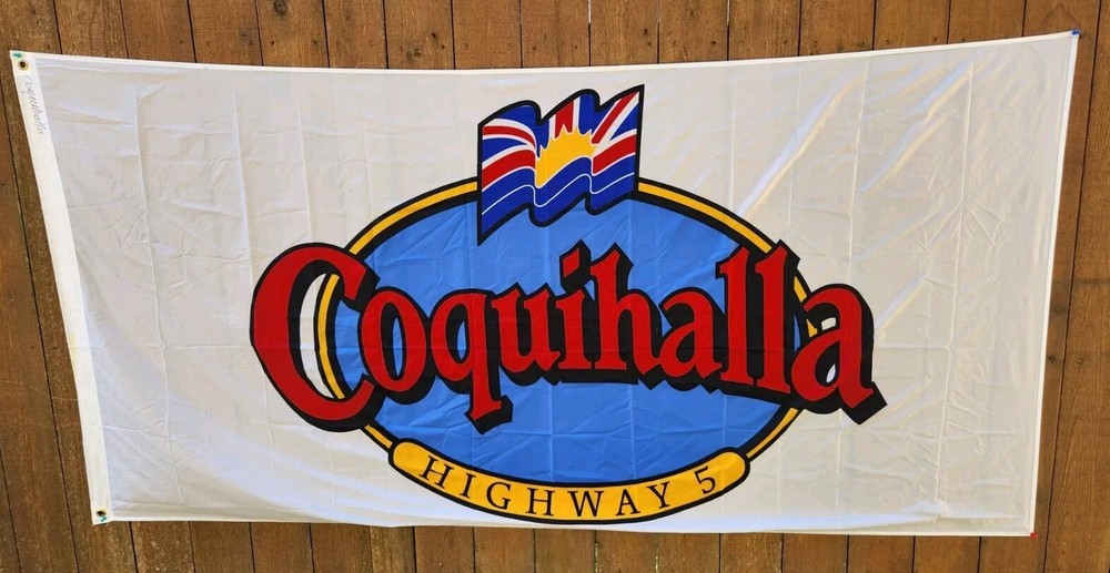 Large 45x91 Coquihalla Highway 5 Flag British Columbia Canada HBX4