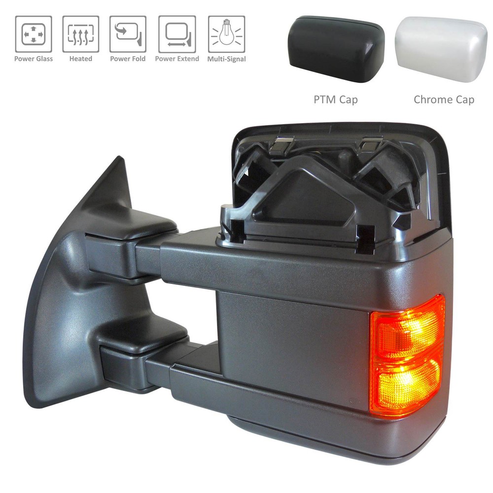 Chrome and Power Left Side Door Mirror Heated Power Folding Signal 128-04291A
