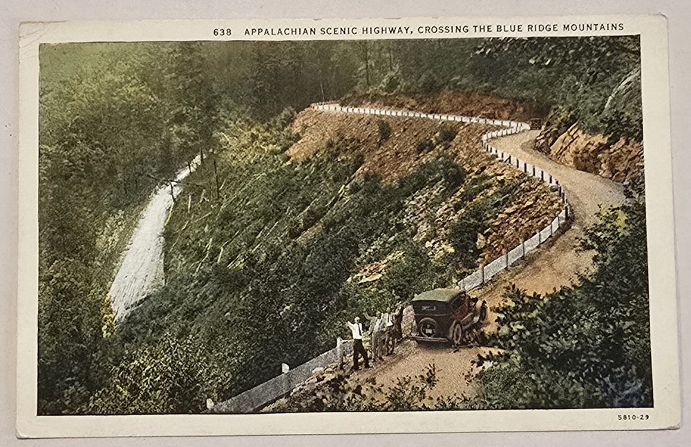 Vintage Post Card Blue Ridge Mountains  Appalachian Scenic Highway