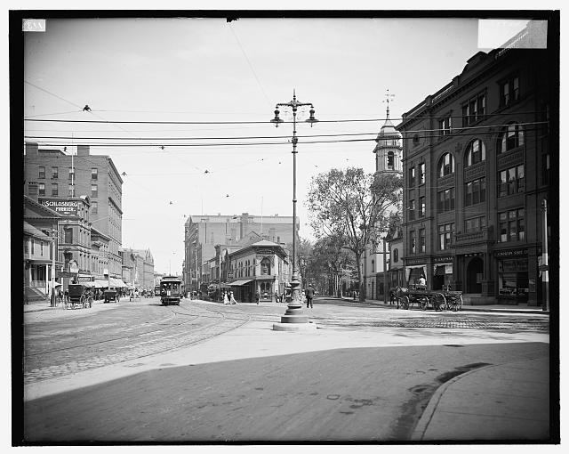 Congress Square,commercial facilities,buildings,streets,Portland,Maine,ME,1900