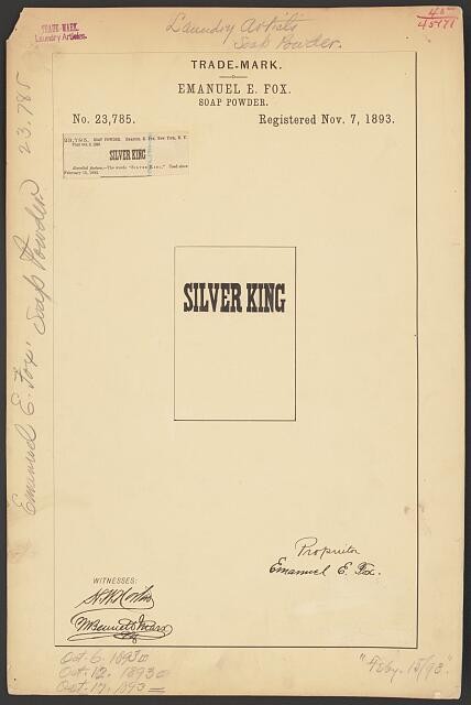 Photo: Emanuel E. Fox for Silver King brand Soap Powder