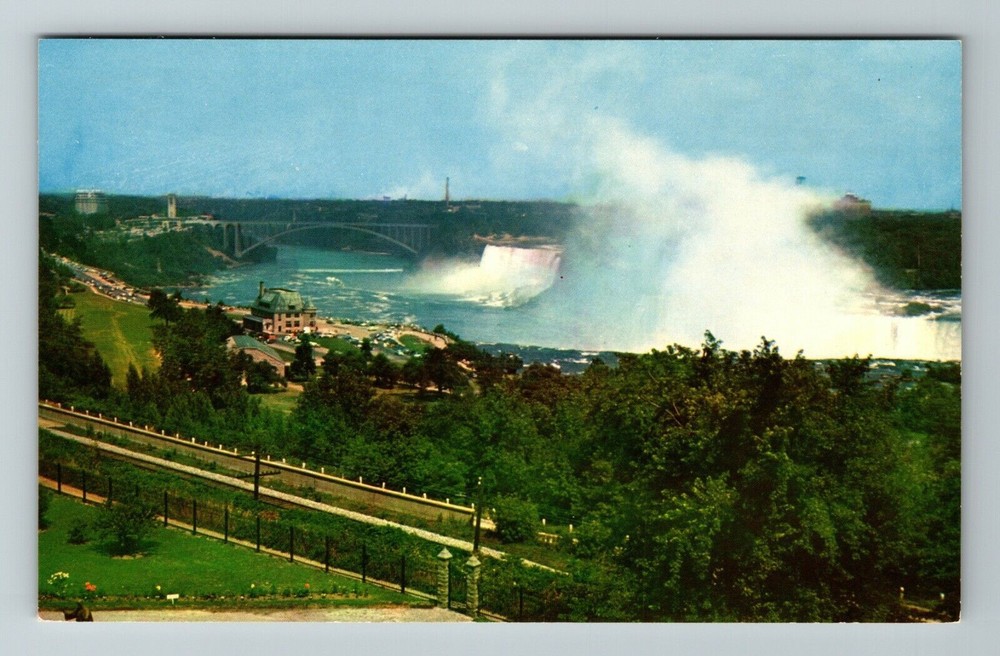 Niagara Falls-Ontario, Rainbow Bridge, Falls View, Vintage Postcard
