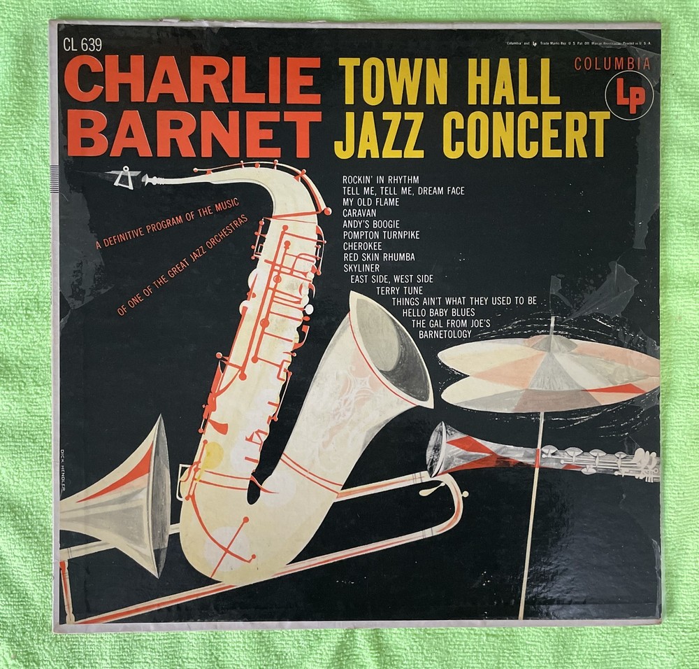 Charlie Barnet - Town Hall Jazz Concert   LP Vinyl Record Album CL 639   VG / VG