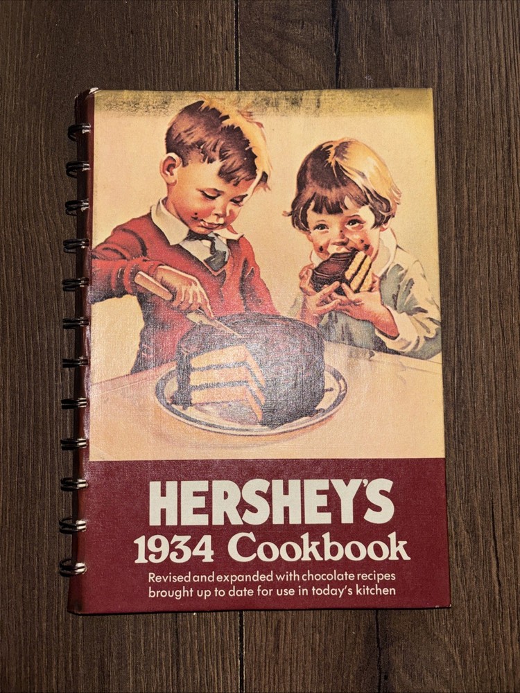 Hershey's 1934 Cookbook  Chocolate recipients Hard Cover Spirals 1971 Edition