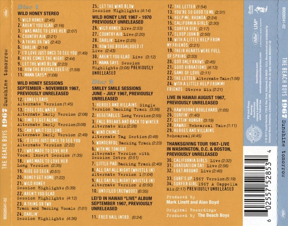 The Beach Boys 1967: Sunshine Tomorrow New Cd