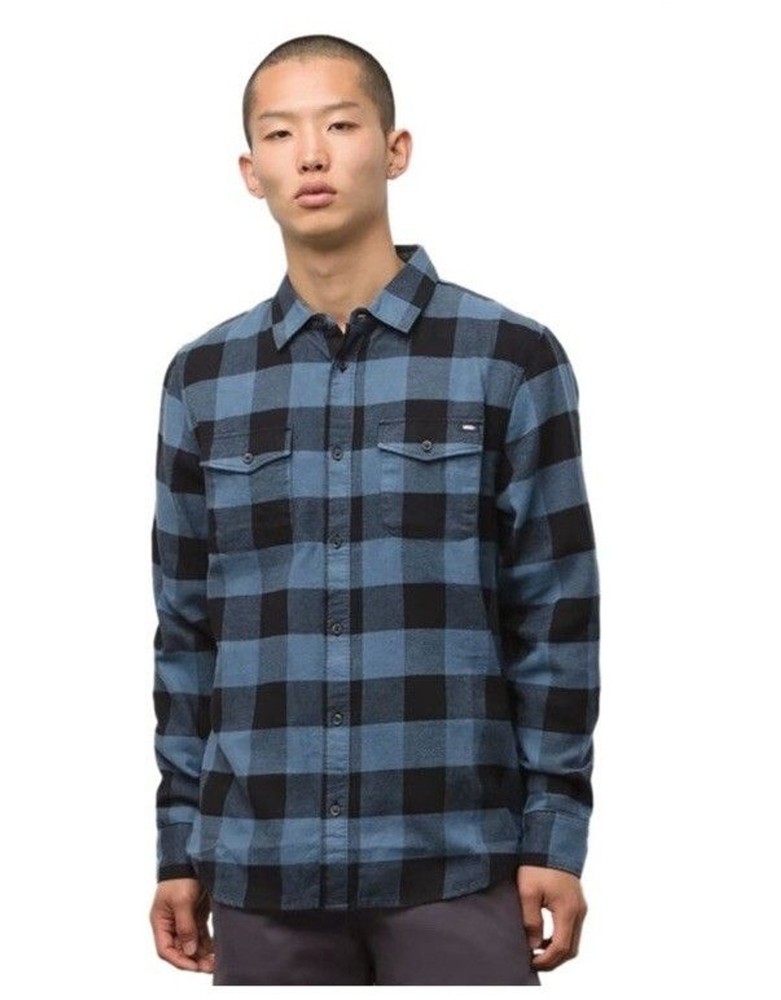 Vans Flannel Shirt Classic Fit Blue Black Long Sleeve Plaid Skater - Men's Small