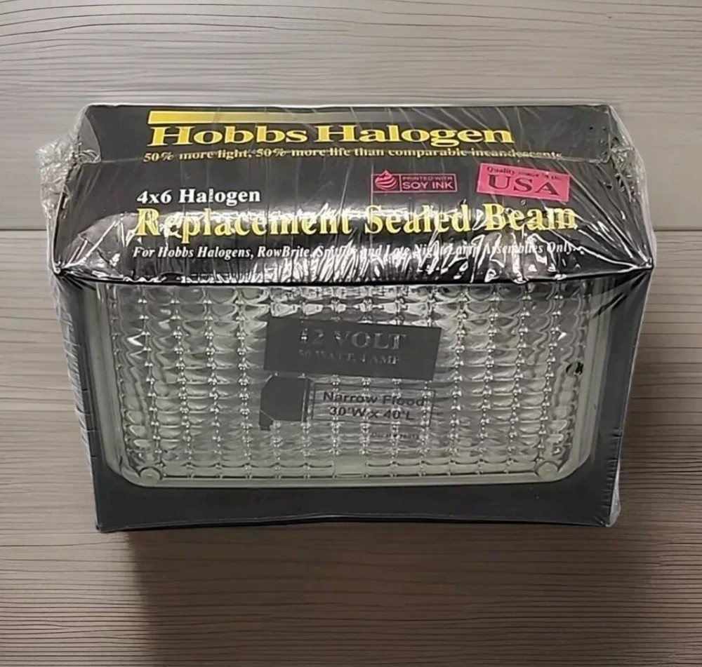 Hobbs Halogen 4x6 Work Lamp  Light 12 Volt, 50 Watt 4 amp   NOS