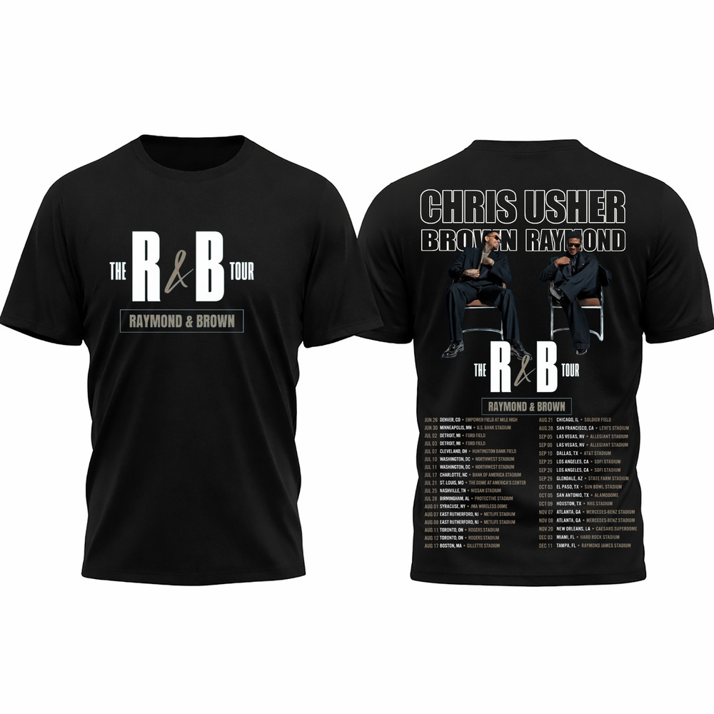 Usher and Chris Brown The R&B Tour 2026 Shirt - All Over Shirt, S to 5XL