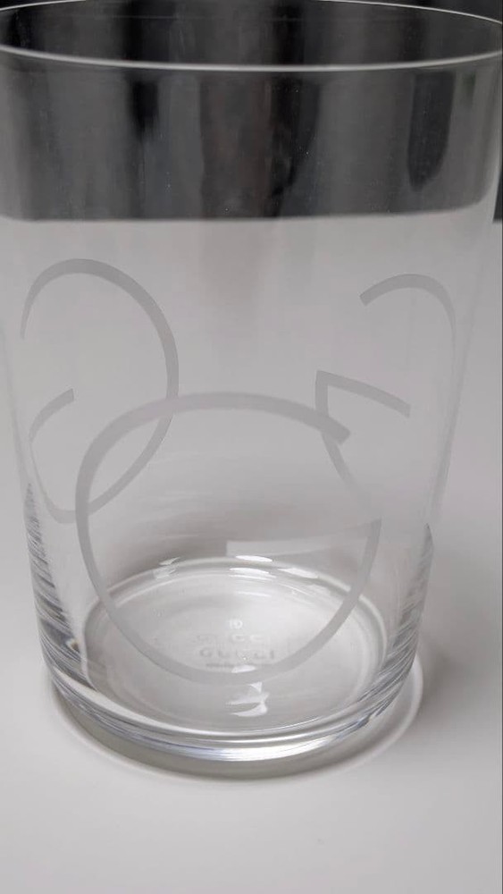 Gucci Logo Glass Cup 12cm New Unused