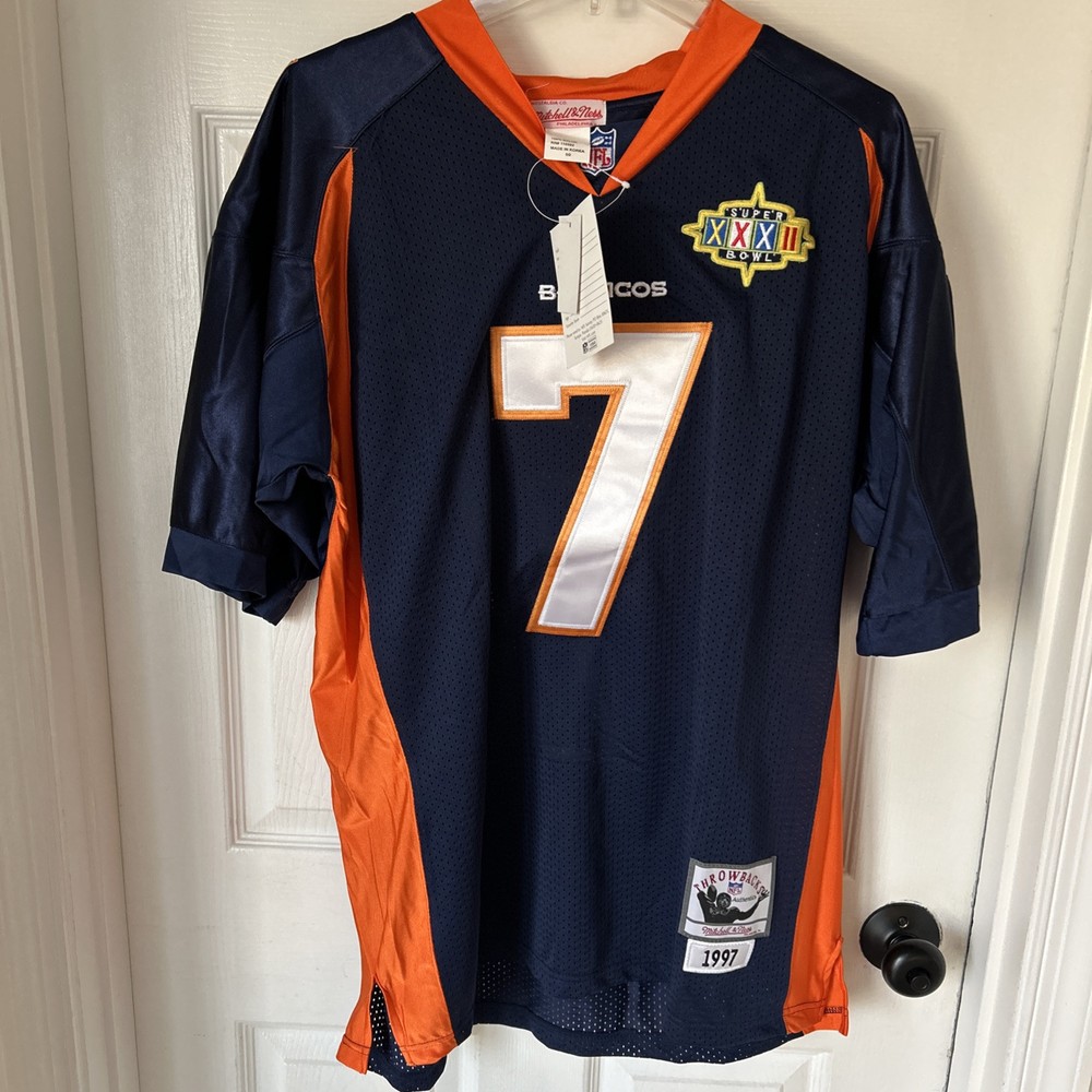 John Elway Mitchell Ness 1997 Throwback  Broncos superbowl Jersey Size 50