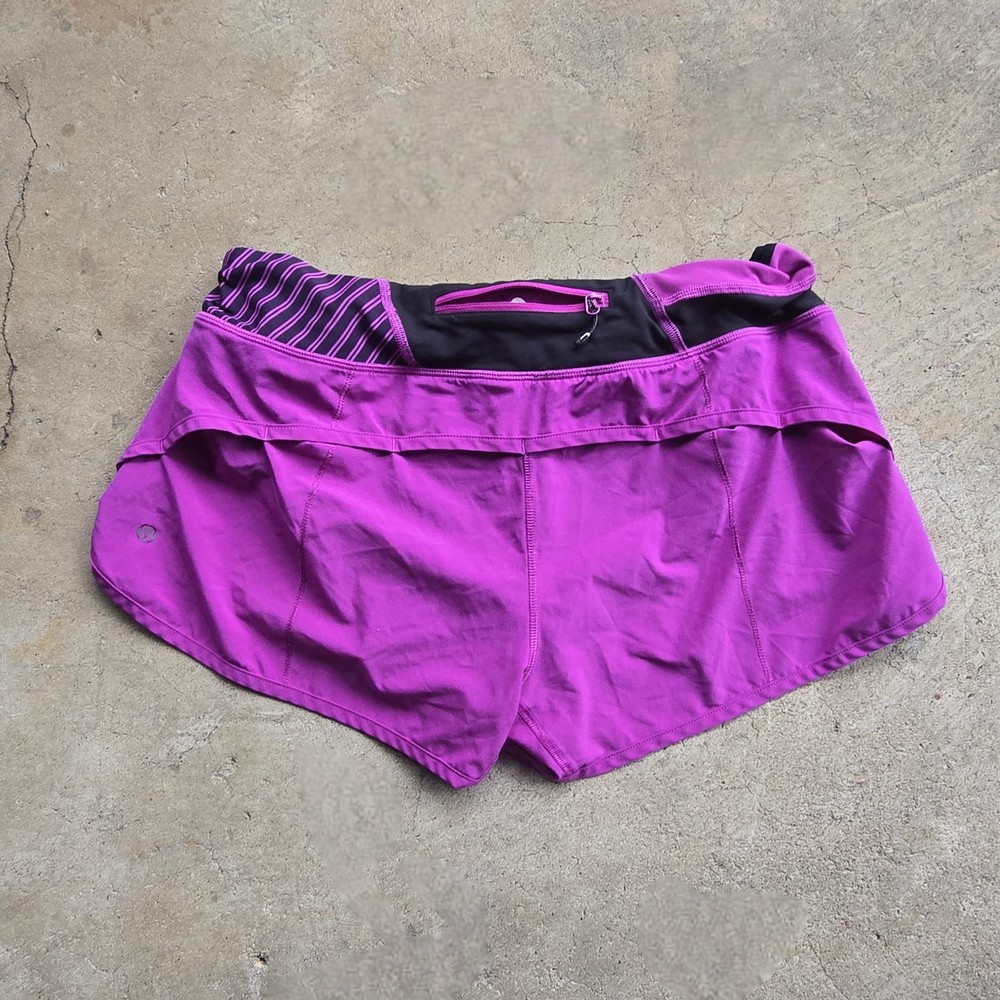 Lululemon Speed Up Running Shorts Purple Black Lined Women's 10