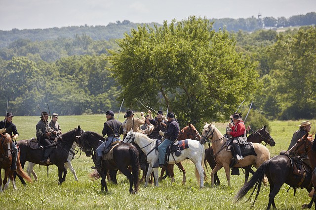Photo:Gettysburg Pennsylvania Civil War Battle Reenactment 2019 Horsemen