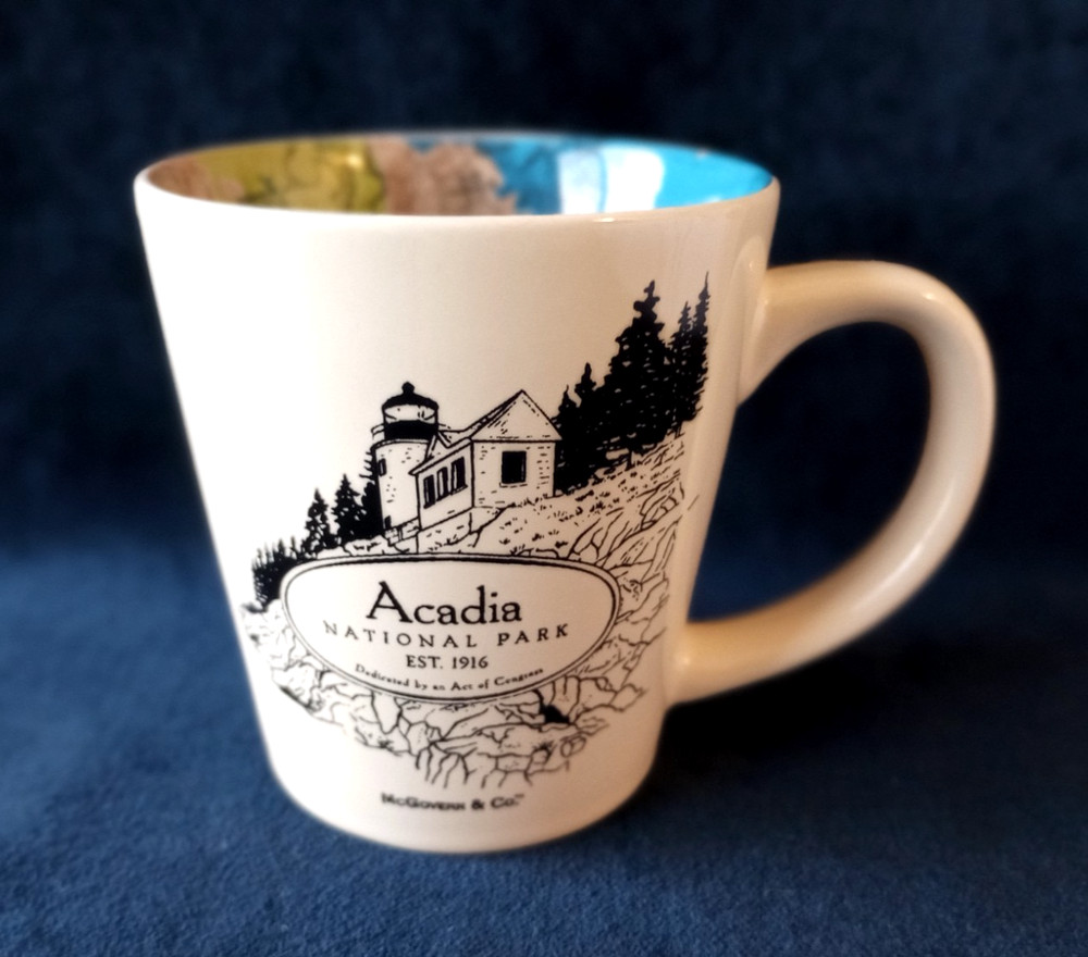 (1) Acadia National Park Collection Maine Inside Map Mug 12 oz Ceramic McGovern-image