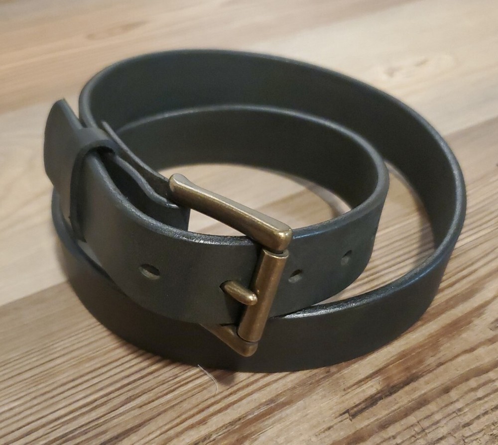 vintage FOX CREEK leather MOTORCYCLE western belt 38 black cowboy