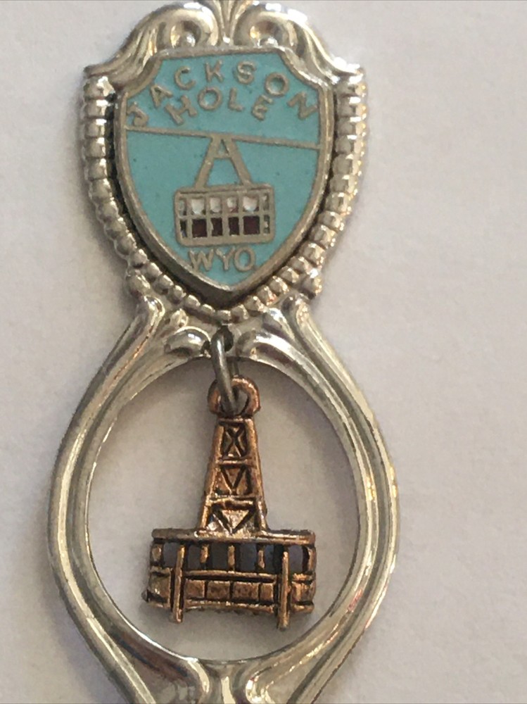 Vintage Souvenir Spoon US Collectible Jackson Hole Wyoming Tram Car